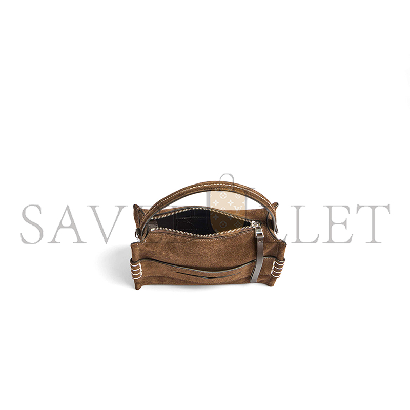 JW ANDERSON LOAFER BAG IN BROWN SUEDE HB0716LA0364600 (27*17*8cm)